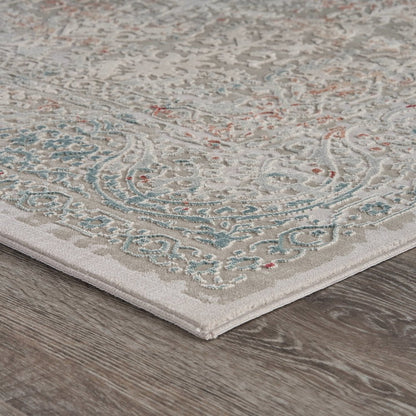 Imagine Durable Performance Area Rug Indoor in Gray/Red, 1'10" x 3'
