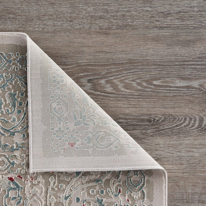 Imagine Durable Performance Area Rug Indoor in Gray/Red, 1'10" x 3'