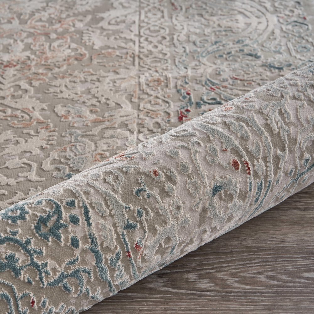 Imagine Durable Performance Area Rug Indoor in Gray/Red, 1'10" x 3'