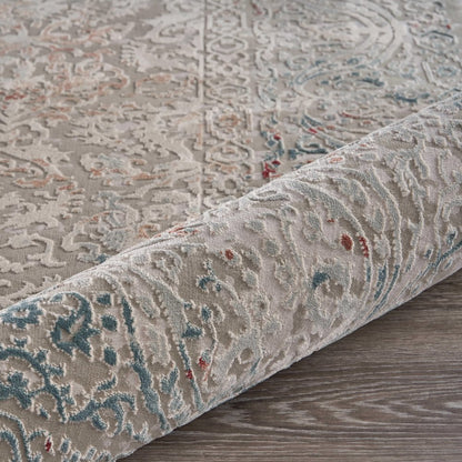 Imagine Durable Performance Area Rug Indoor in Gray/Red, 1'10" x 3'