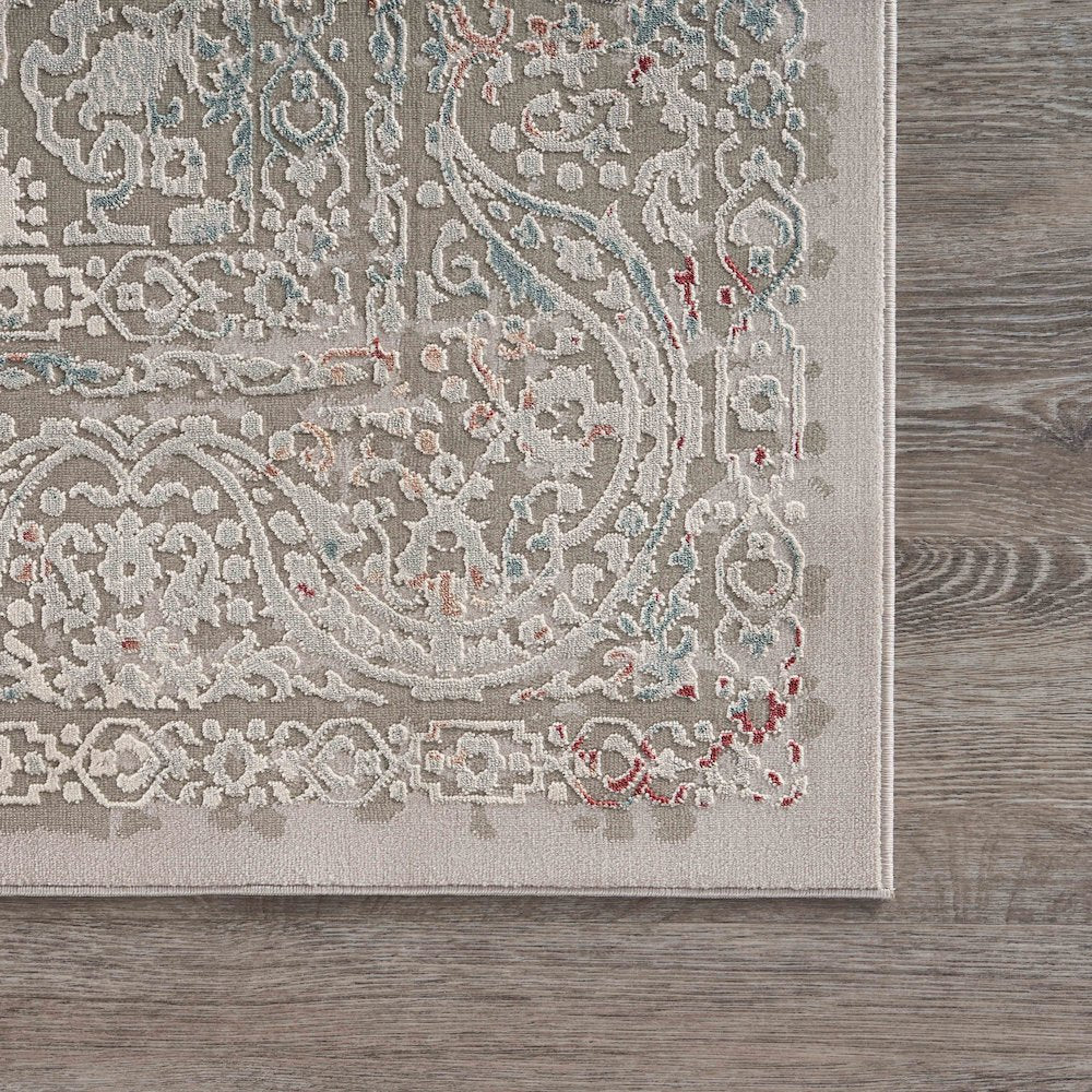 Imagine Durable Performance Area Rug Indoor in Gray/Red, 1'10" x 3'
