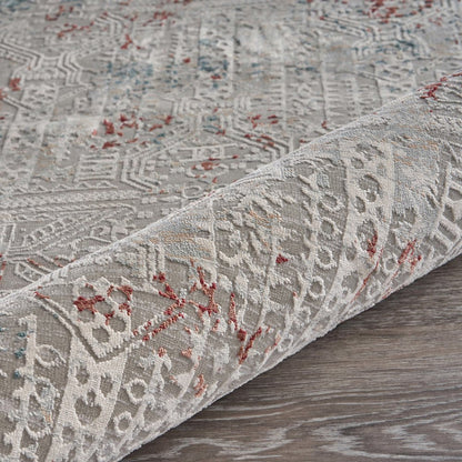 Imagine Durable Performance Area Rug Indoor in Blue/Cream, 1'10" x 3'