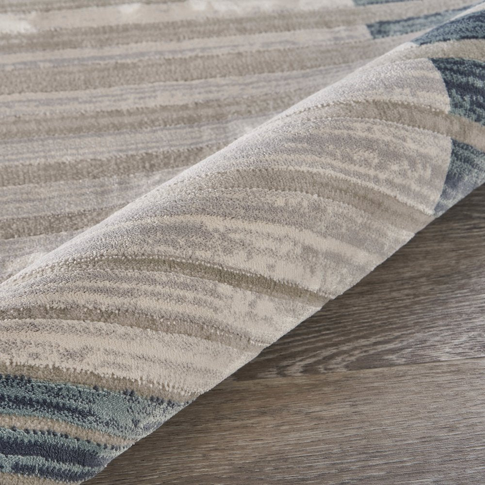 Imagine Durable Performance Area Rug Indoor in Cream/Blue, 1'10" x 3'