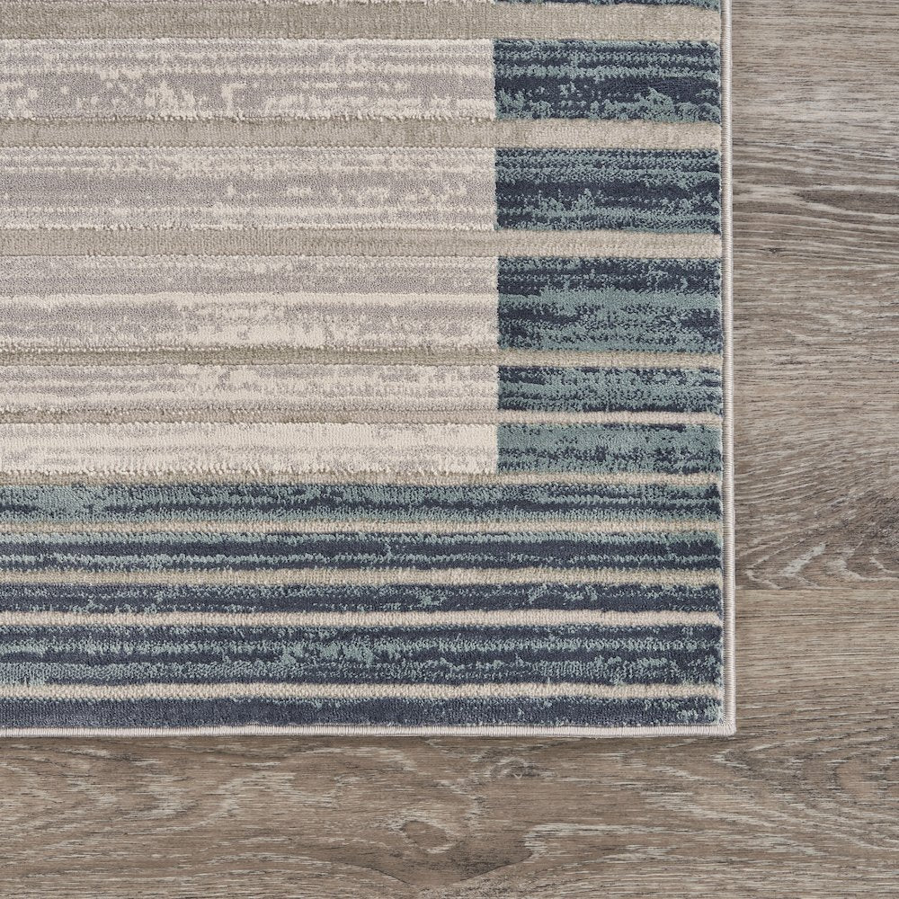 Imagine Durable Performance Area Rug Indoor in Cream/Blue, 1'10" x 3'