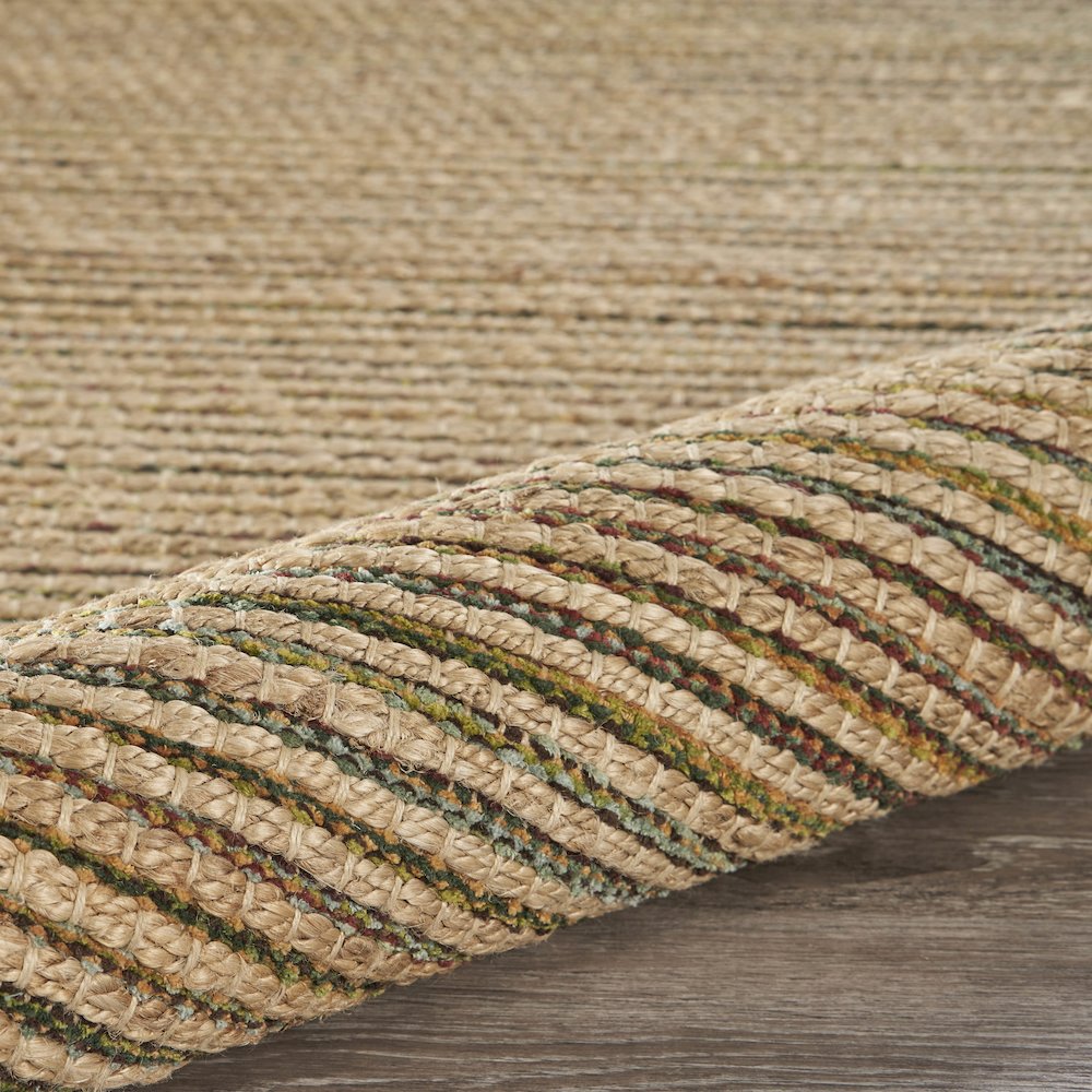 Natural Fiber Jute Blend Area Rug Indoor in Tan/Multicolored, 5' x 7'9"