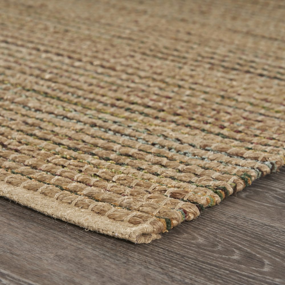 Natural Fiber Jute Blend Area Rug Indoor in Tan/Multicolored, 5' x 7'9"