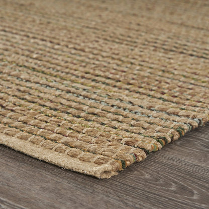 Natural Fiber Jute Blend Area Rug Indoor in Tan/Multicolored, 5' x 7'9"