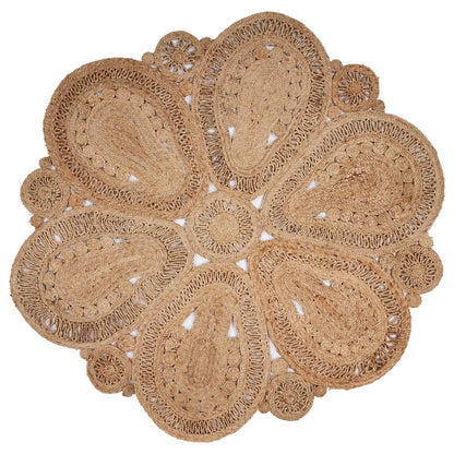 Boutique Jute Jute Area Rug Indoor in Tan/Brown, 4' Round