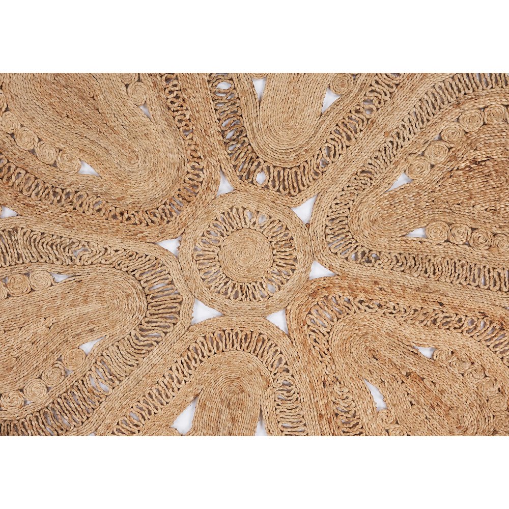 Boutique Jute Jute Area Rug Indoor in Tan/Brown, 4' Round