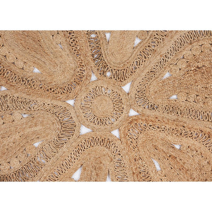 Boutique Jute Jute Area Rug Indoor in Tan/Brown, 4' Round