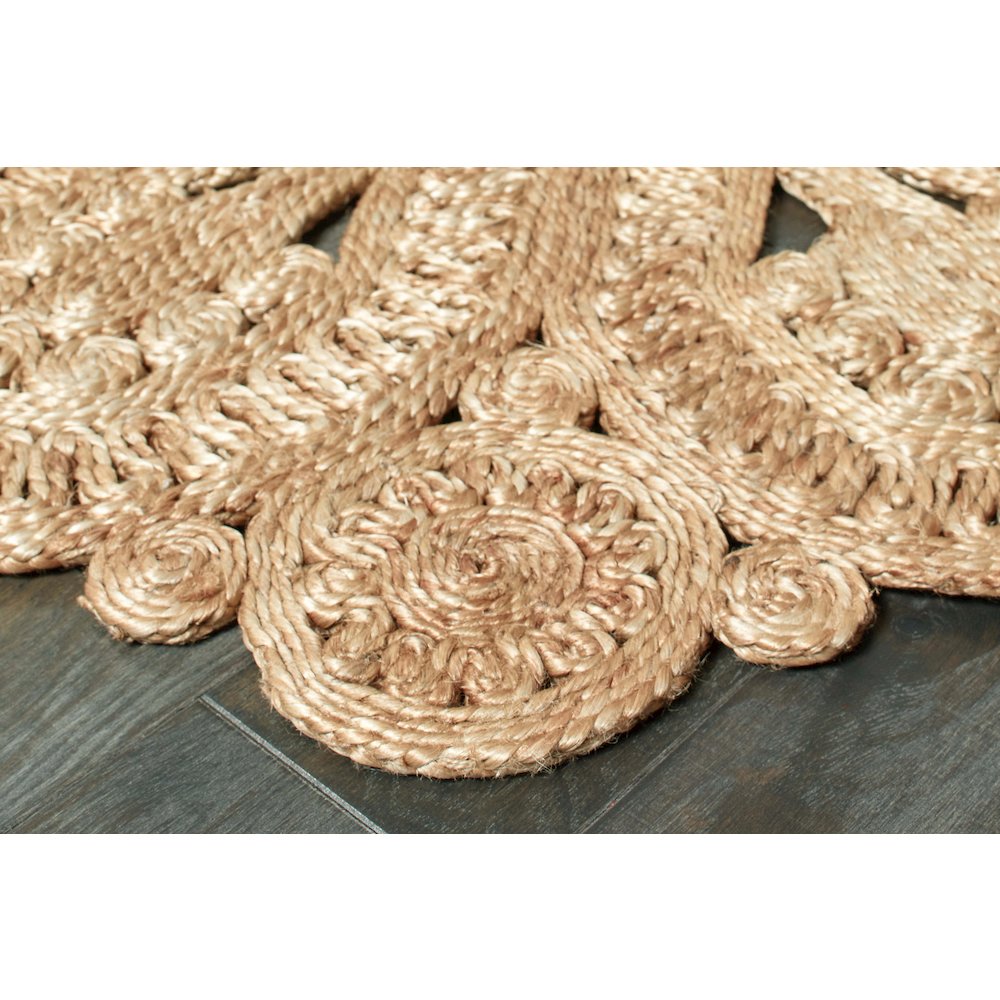 Boutique Jute Jute Area Rug Indoor in Tan/Brown, 4' Round
