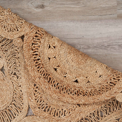 Boutique Jute Jute Area Rug Indoor in Tan/Brown, 4' Round