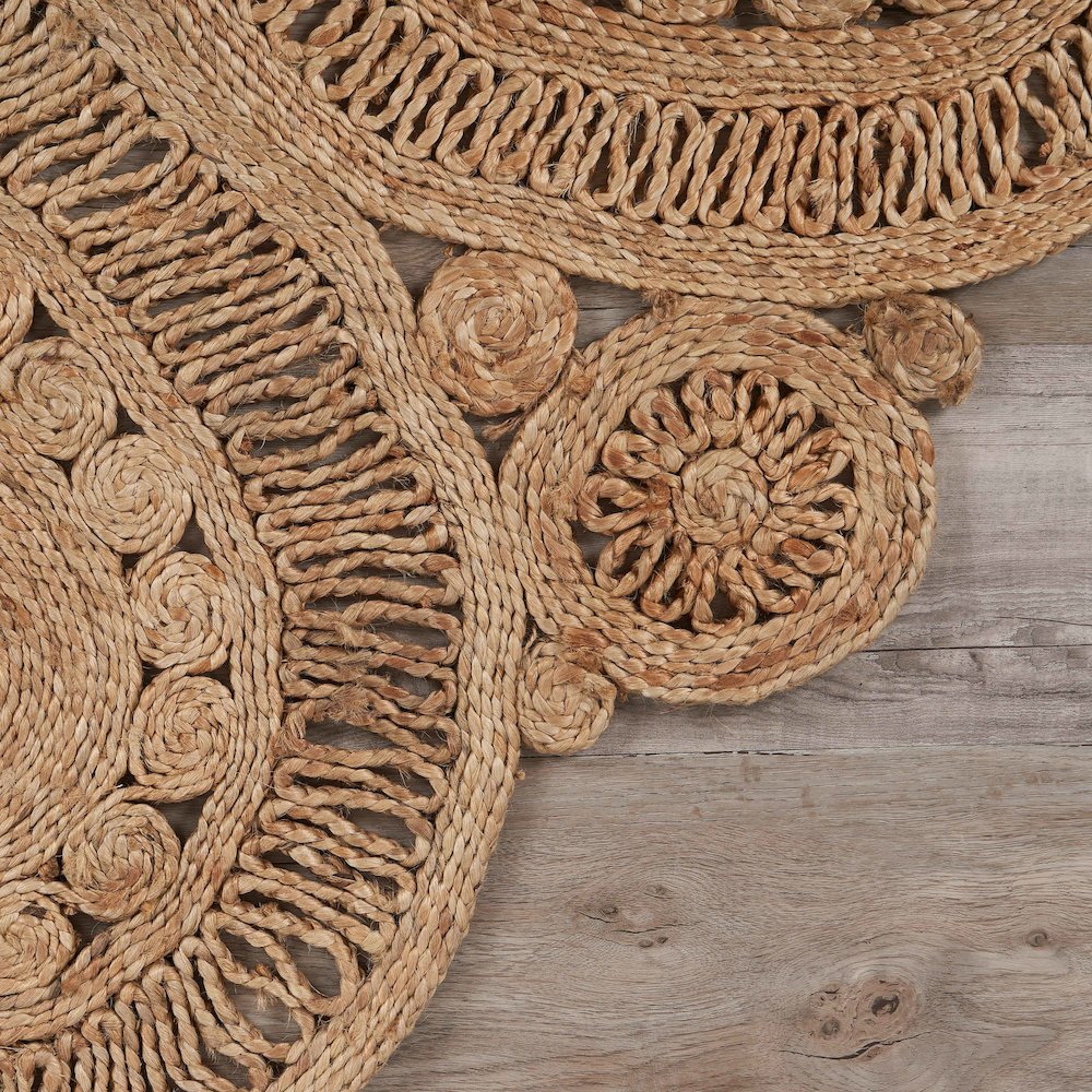 Boutique Jute Jute Area Rug Indoor in Tan/Brown, 4' Round