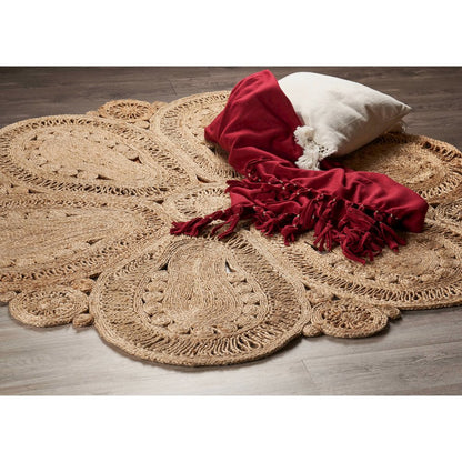 Boutique Jute Jute Area Rug Indoor in Tan/Brown, 4' Round