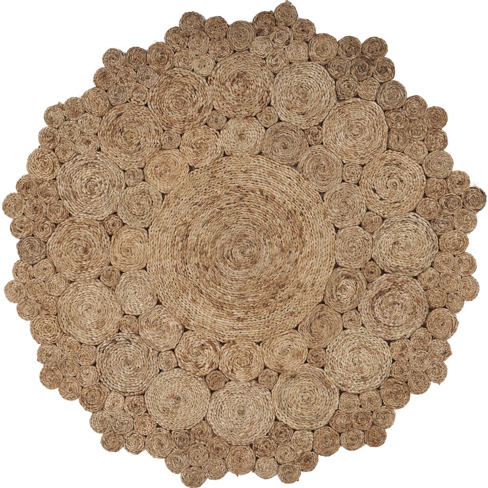 Boutique Jute Jute Area Rug Indoor in Brown/Tan, 4' Round