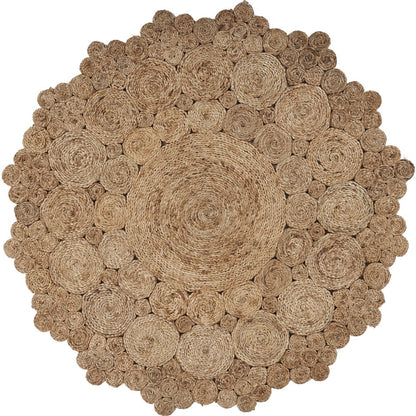 Boutique Jute Jute Area Rug Indoor in Brown/Tan, 4' Round
