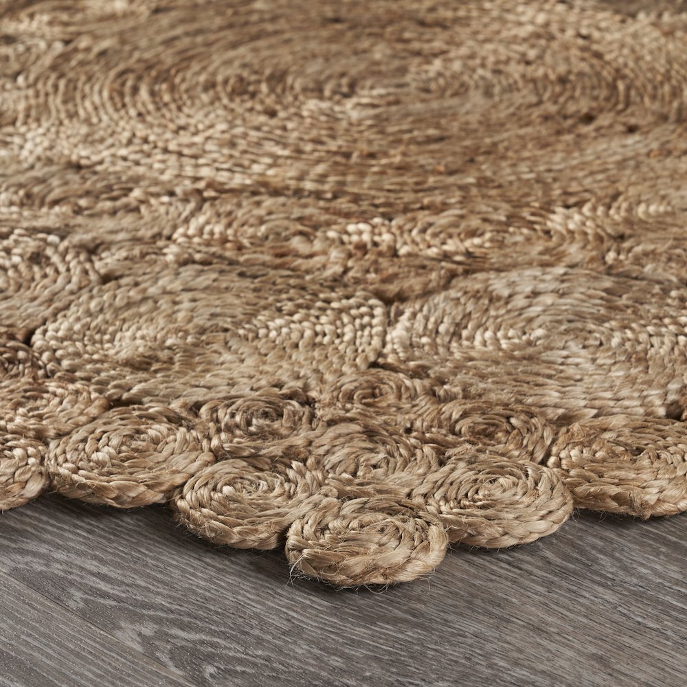 Boutique Jute Jute Area Rug Indoor in Brown/Tan, 4' Round