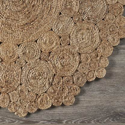 Boutique Jute Jute Area Rug Indoor in Brown/Tan, 4' Round