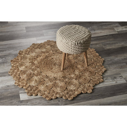 Boutique Jute Jute Area Rug Indoor in Brown/Tan, 4' Round
