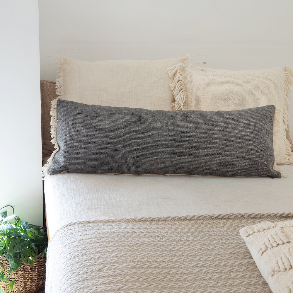 Ox Bay Hand-stitched Cream Distressed All-Natural Cotton  Pillow Cover