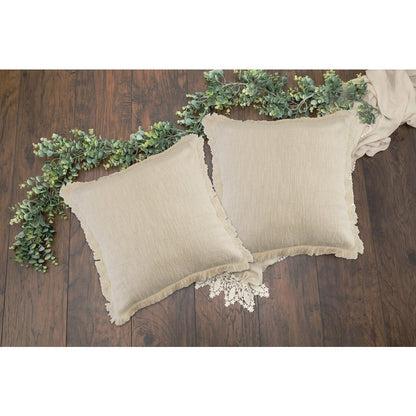 Aspen Cotton Pillow Set of 2 in Cream, 20" x 20"