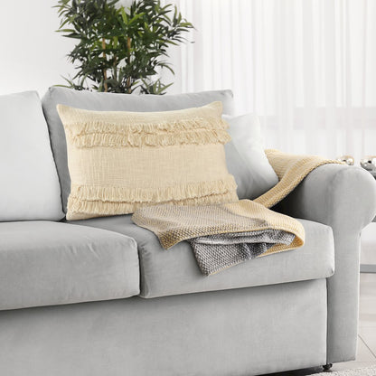 Beverly Fringed Solid Throw Pillow