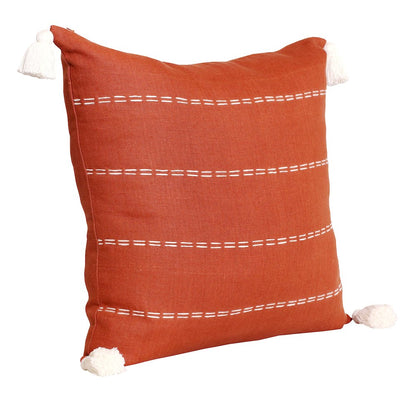 Estate Linen Poly Filled Pillow in Orange/Ivory, 20" x 20"