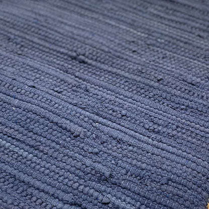 Ox Bay Hand-Woven Blue/Tan Bordered Cotton Blend  Pillow Cover