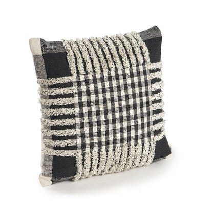 Elevate Cotton Pillow Set of 2 in Black/Ivory, 18" x 18"