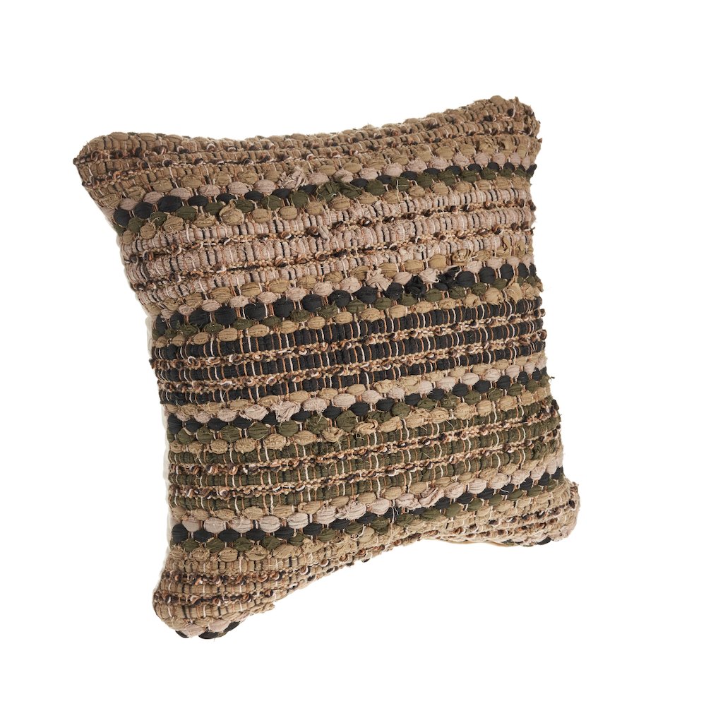 Coil Cotton Blend Pillow Set of 2 in Beige/Brown, 18" x 18"