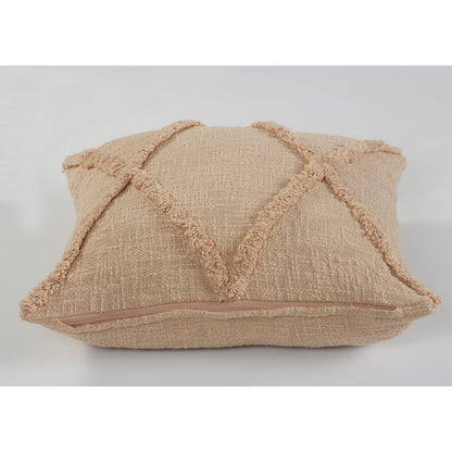 Ox Bay Hand-Woven Brown Diamond All-Natural Cotton Pillow Cover