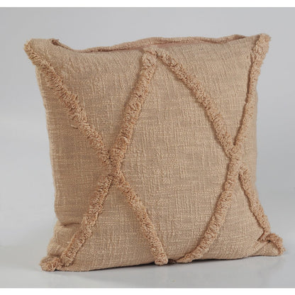 Ox Bay Hand-Woven Brown Diamond All-Natural Cotton Pillow Cover
