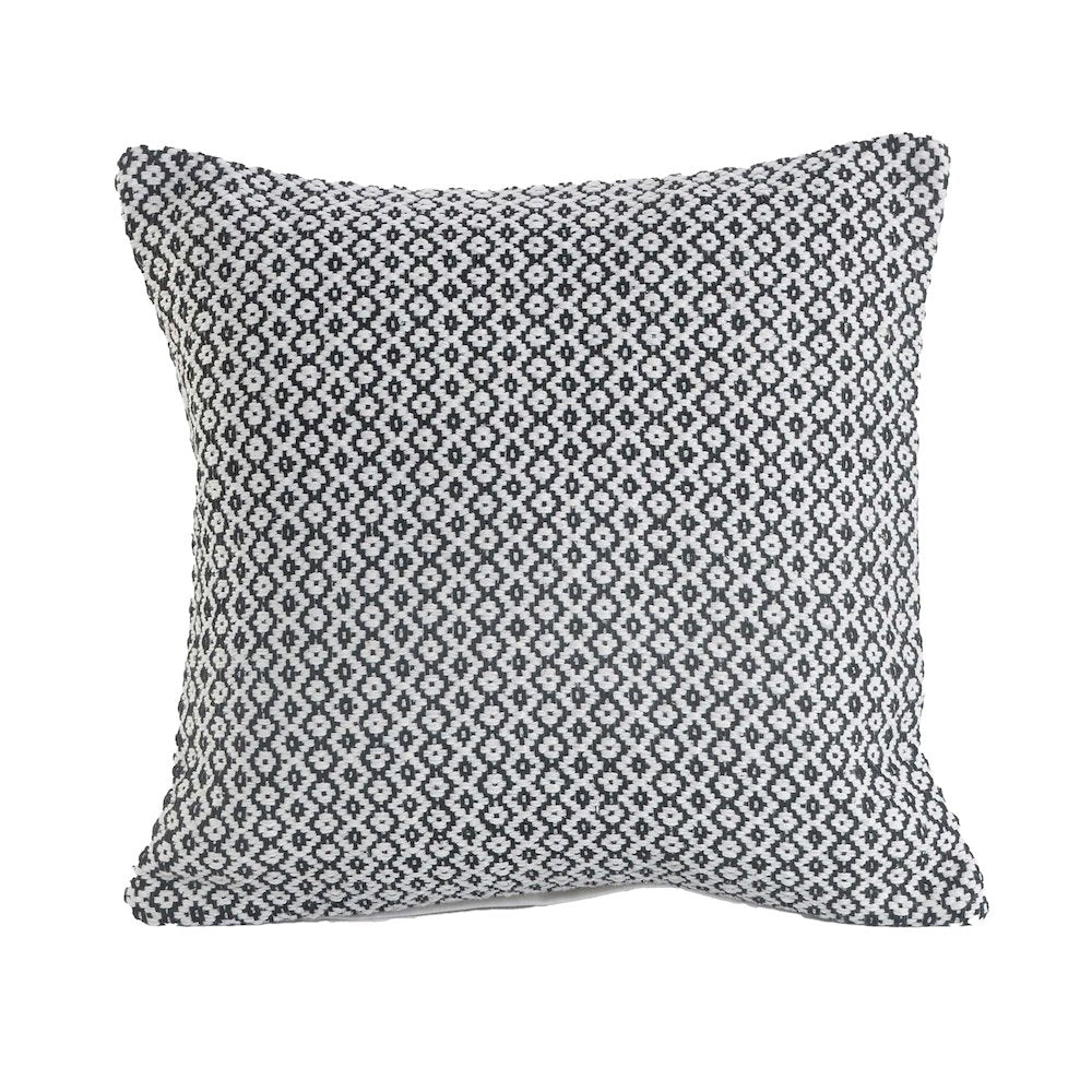 Ox Bay Hand-Woven Black/White Geometric All-Natural Cotton Pillow Cover