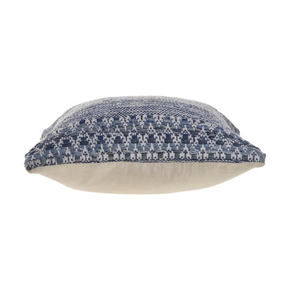 Ox Bay Hand-Woven Blue/White Distressed Cotton Blend Pillow Cover