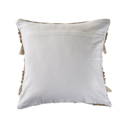 Ox Bay Hand-Woven Tan/Brown Stripe Indoor Outdoor Pillow Cover