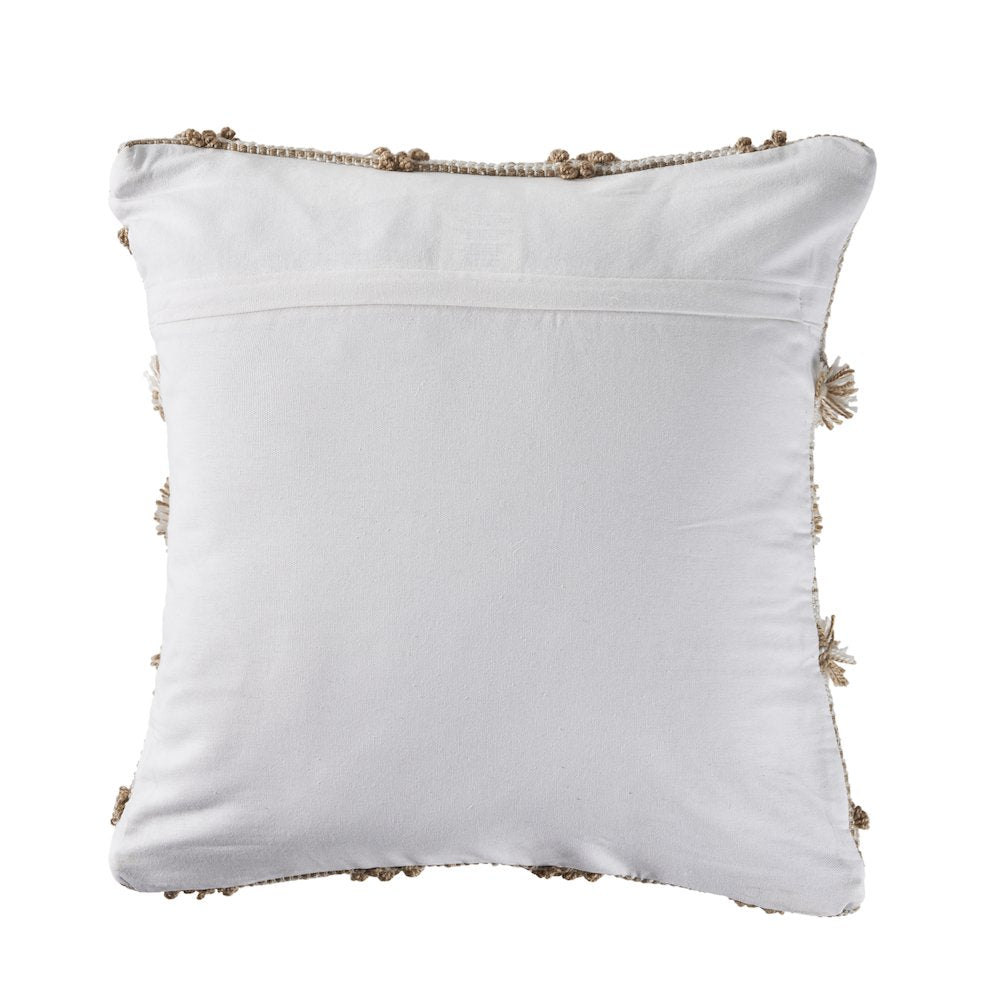Ox Bay Hand-Woven Tan/White Diamond Indoor Outdoor Pillow Cover
