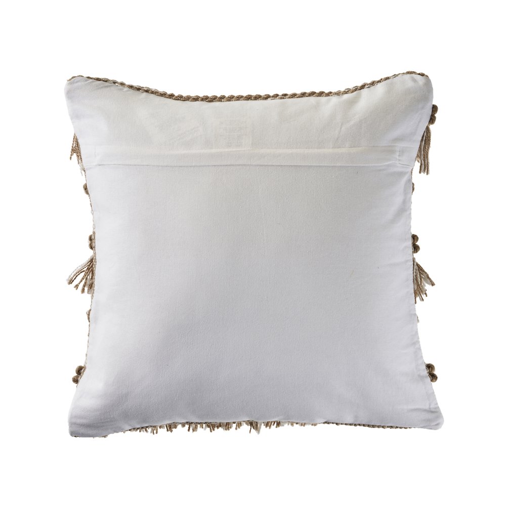 Ox Bay Hand-Woven Brown/White Stripe Indoor Outdoor Pillow Cover
