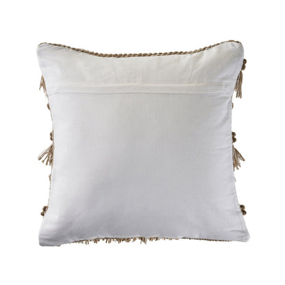 Ox Bay Hand-Woven Brown/White Stripe Indoor Outdoor Pillow Cover