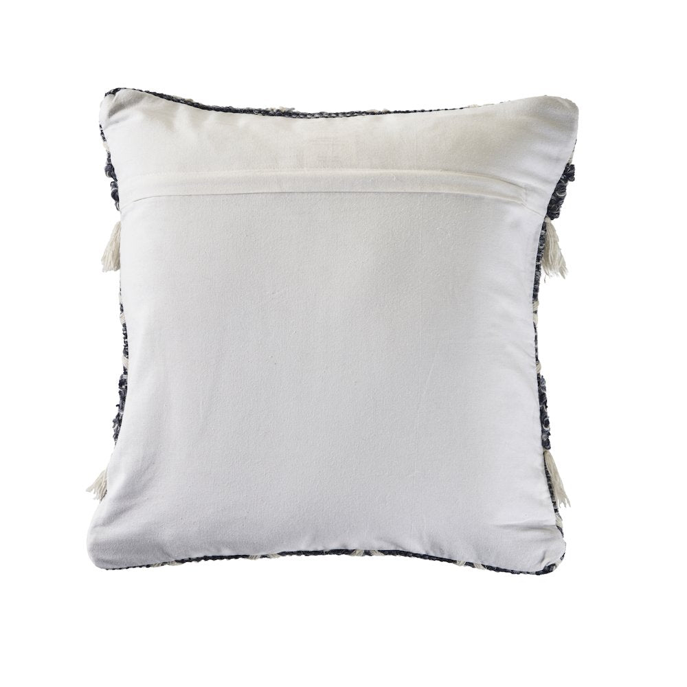 Ox Bay Hand-Woven Blue/White Stripe All-Natural Wool Pillow Cover