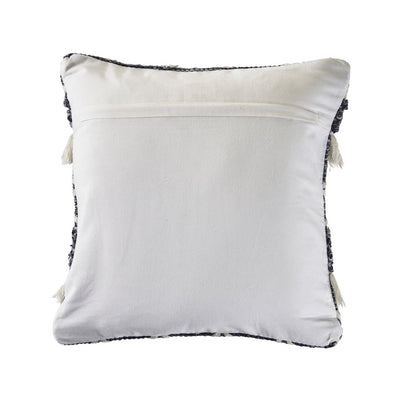 Ox Bay Hand-Woven Blue/White Stripe All-Natural Wool Pillow Cover