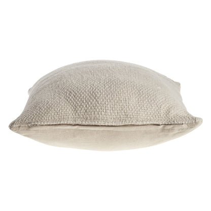 Ox Bay Hand-stitched Cream/Beige Solid All-Natural Cotton  Pillow Cover