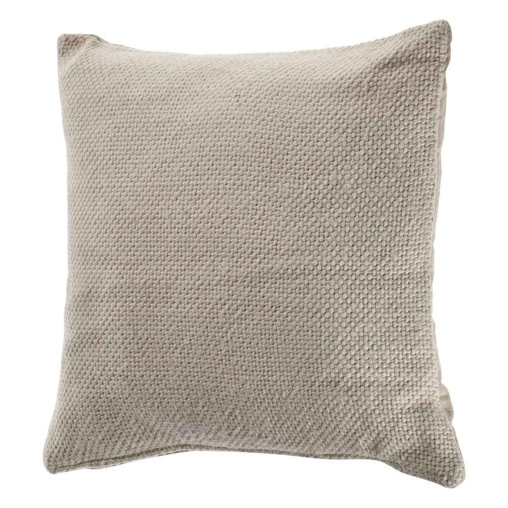Ox Bay Hand-stitched Cream/Beige Solid All-Natural Cotton  Pillow Cover