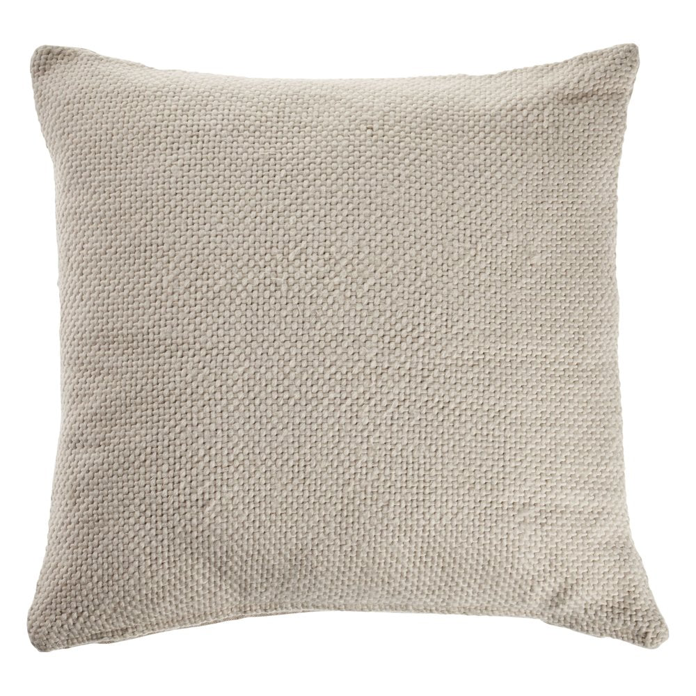 Ox Bay Hand-stitched Cream/Beige Solid All-Natural Cotton  Pillow Cover