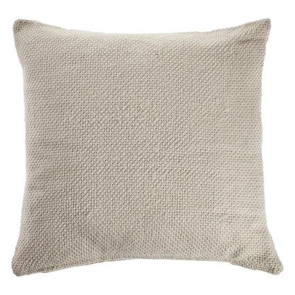 Ox Bay Hand-stitched Cream/Beige Solid All-Natural Cotton  Pillow Cover