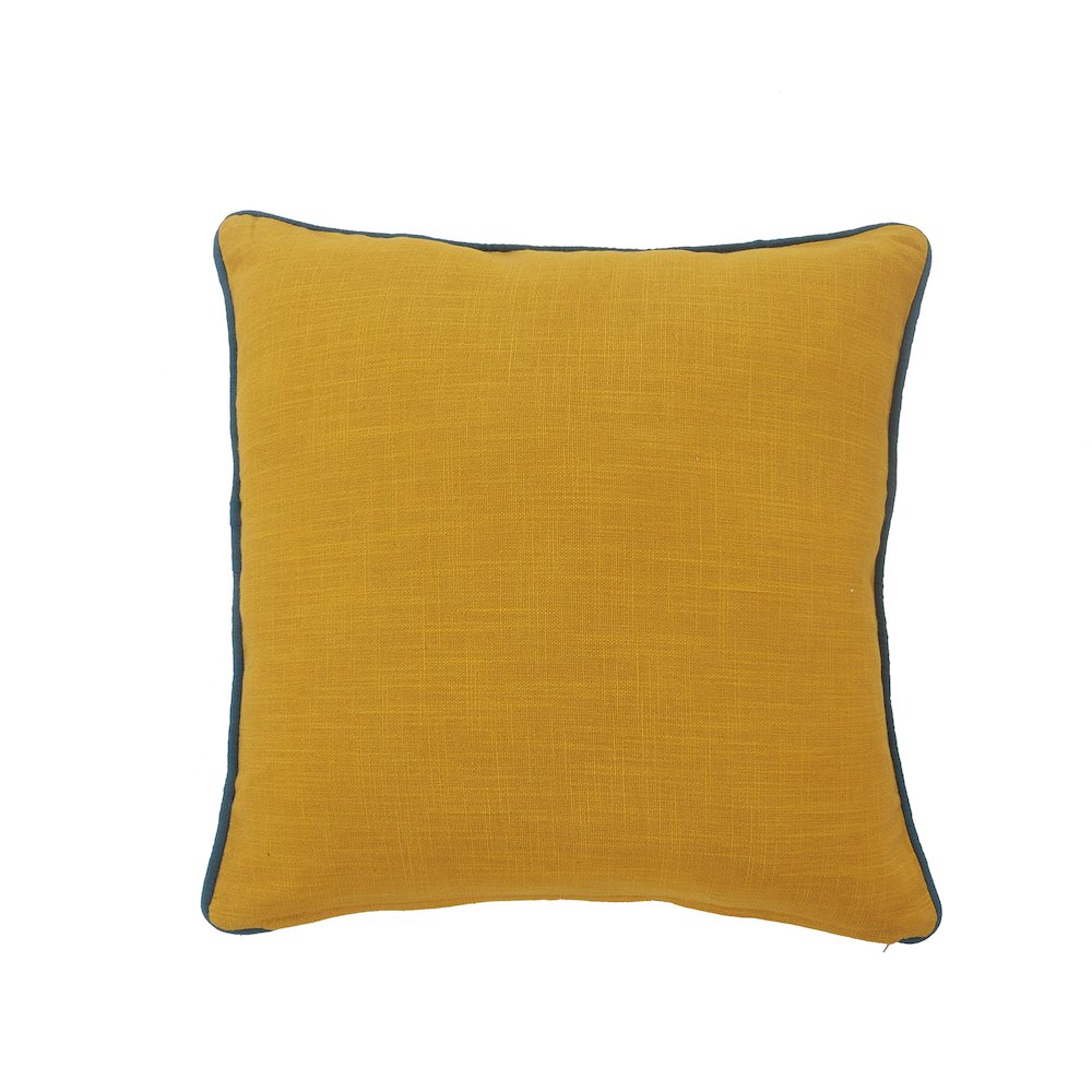 Ox Bay Hand-stitched Yellow/Brown Animal All-Natural Cotton  Pillow Cover