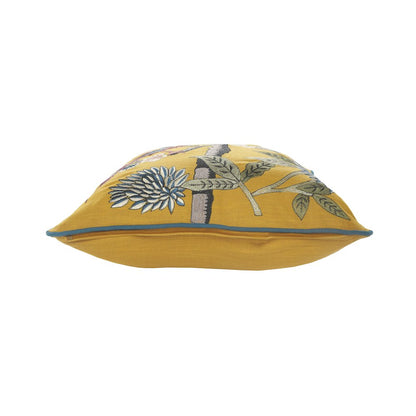 Ox Bay Hand-stitched Yellow/Brown Animal All-Natural Cotton  Pillow Cover