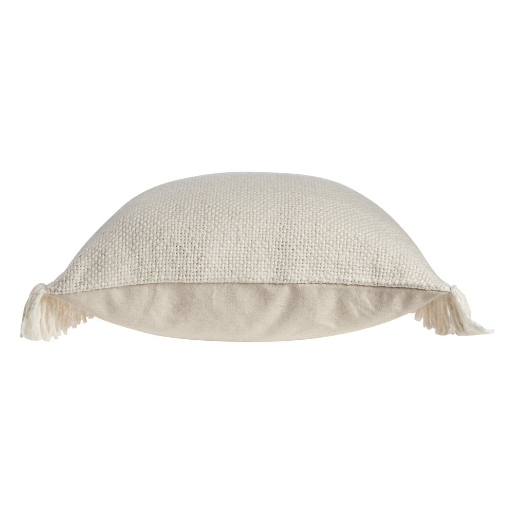 Ox Bay Hand-stitched Cream Distressed All-Natural Cotton  Pillow Cover