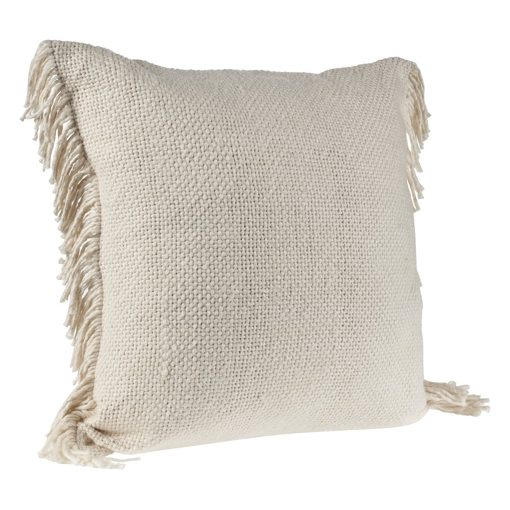 Ox Bay Hand-stitched Cream Distressed All-Natural Cotton  Pillow Cover