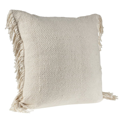 Ox Bay Hand-stitched Cream Distressed All-Natural Cotton  Pillow Cover