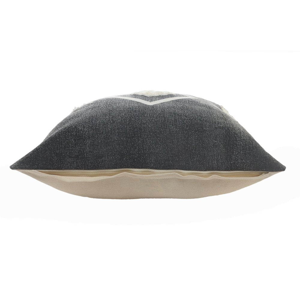 Ox Bay Hand-Woven Black/Cream Tribal All-Natural Cotton  Pillow Cover